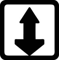 an arrow pointing down in a square box vector