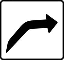 a black and white image of a curved arrow pointing left vector