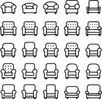 a set of different chairs and sofas vector