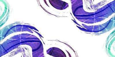 Green and Purple Gradient Brush Background with Halftone Effect. Sports Background with Grunge Concept vector