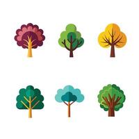 Tree icon set vector