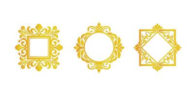 Golden frame set vector