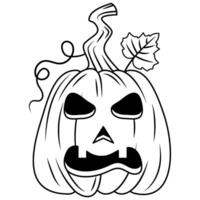 Flat Halloween Pumpkin Line Icon vector