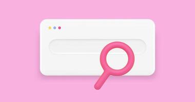 Internet browser search tab navigation interface menu 3d icon animation loop video