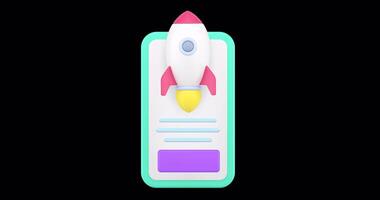 Speed internet connection application 3d icon animation loop with alpha channel video