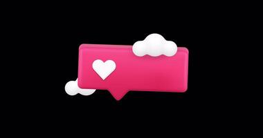 Like quick tips social media network web communication evaluation numbers 3d icon animation loop with alpha channel video
