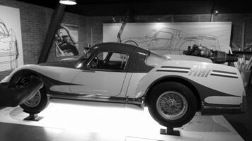 Turin, Italy - June 20, 2021. a glimpse of an antique automobile sports at the Automobile Museum. photo