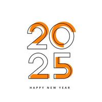 Modern 2025 Typography Design Vibrant and Bold Graphics for Cards Posters and Calendars vector