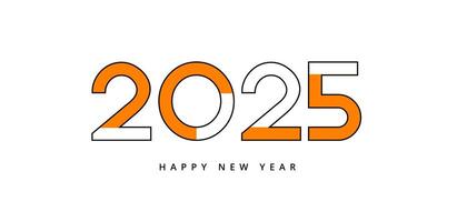 Modern 2025 Typography Design Vibrant and Bold Graphics for Cards Posters and Calendars vector