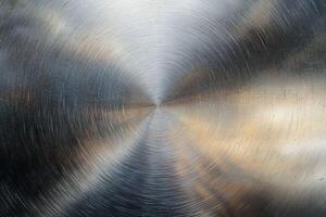 A brushed steel texture background with a sleek, matte finish and fine linear grain patterns photo