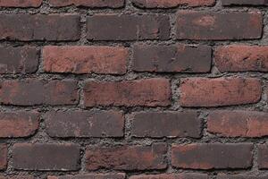 A brick texture background features the rugged, uneven surface of classic red or brown bricks photo