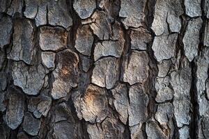A bark texture background features the rugged, uneven surface of tree bark photo