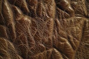 An embossed leather texture background features intricate patterns or designs raised above the surface of the leather photo