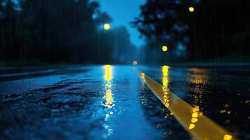 rainy road night photo