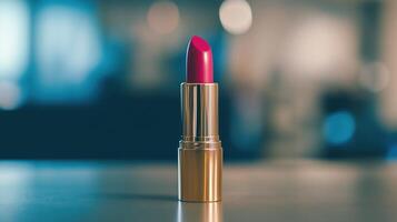 Pink Lipstick on Table photo