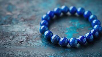 Lapis lazuli bracelet with copy space photo