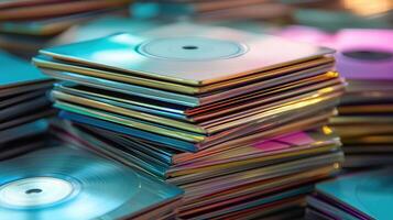 Colorful stack of CD photo
