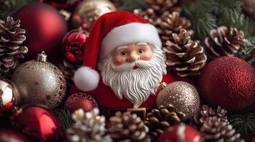 Close-up of a festive Santa figurine photo