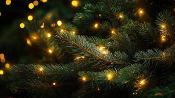 Close-up of pine tree branches photo