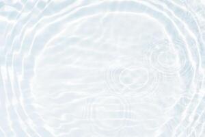 Bluewater waves on the surface ripples blurred. Defocus blurred transparent blue colored clear calm water surface texture with splash and bubbles. Water waves with shining pattern texture background. photo