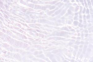Bluewater waves on the surface ripples blurred. Defocus blurred transparent blue colored clear calm water surface texture with splash and bubbles. Water waves with shining pattern texture background. photo