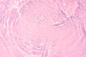 Blue water with ripples on the surface. Defocus blurred transparent blue colored clear calm water surface texture with splashes and bubbles. Water waves with shining pattern texture background. photo