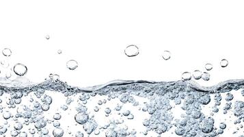 soda bubbles in drinking water isolated on white background photo