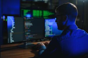 programmer working at desk in office photo
