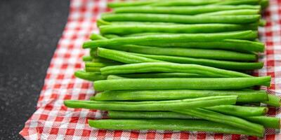 green beans fresh vegetable string bean fresh meal food snack on the table copy space food background rustic top view photo