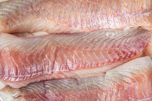 fish raw fillet white cod or halibut fresh food on the table copy space food background rustic top photo