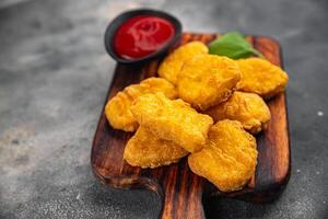 chicken nuggets deep fried meat meal food snack on the table copy space food background rustic top photo