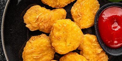 chicken nuggets deep fried meat meal food snack on the table copy space food background rustic top photo