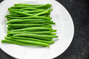 green beans fresh vegetable string bean fresh meal food snack on the table copy space food background rustic top view photo