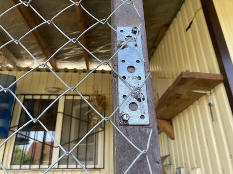 Installation of mosquito netting photo