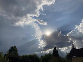 Storm clouds before lightning and rain photo