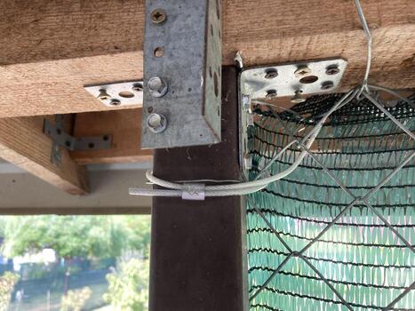 Installation of mosquito netting photo