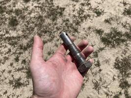 Suspension bolt in the field after harvest photo