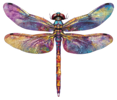 Intricate, colorful dragonfly wings, cut out - stock . png