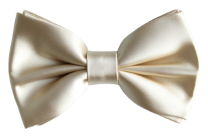 Elegant cream bow tie for formal occasions, cut out - stock . png
