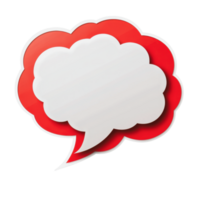 Speech bubble design with red outline and white center for text, suitable for graphic elements and communication png
