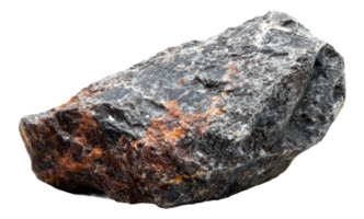 Natural rough rock with unique texture and color, cut out - stock . png