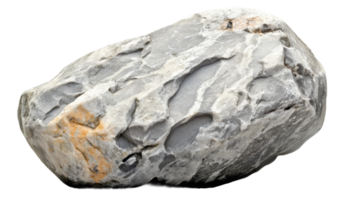 Natural gray rock with interesting texture and patterns positioned, cut out - stock . png