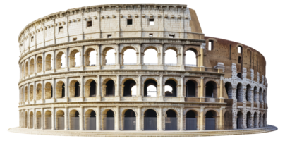 The Colosseum in Rome during daylight, showcasing its ancient architecture and historic significance, cut out - stock . png