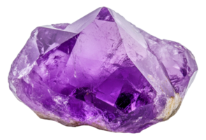 Amethyst crystal with sharp points and rich color, cut out - stock . png
