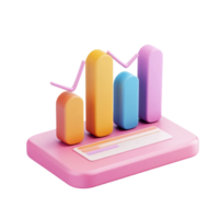 3D Colorful Bar Graph AI-Generative png