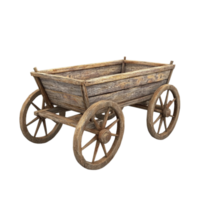 Old Wooden Wagon AI-Generative png