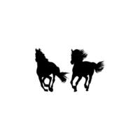 Pair Horse Silhouette, flat style, can use for Logo Gram, Art Illustration, Emblem, Pictogram, Apps, Website or Graphic Design Element vector