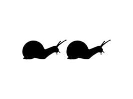 Silhouette of the Snails are also called Escargot, Flat Style, Pair Animal Series, can use for Logo, Art Illustration, Apps, Website or Graphic Design Element vector