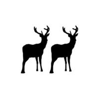 Silhouette of the Pair Deer. Flat style, can use for Logo Gram, Emblem, Animal Illustration, Pictogram, or for Graphic Design Element vector