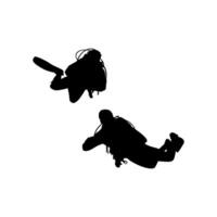Silhouette of the Diving, Flat style, can use for Logo Gram, Sticker, Pictogram, Website, Apps, Diving Illustration or Graphic Design Element vector